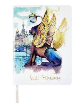 Ежедневник недат А5 кожзам, мягк.обл.,  168л. "Санкт-Петербург. Банковский мостик"