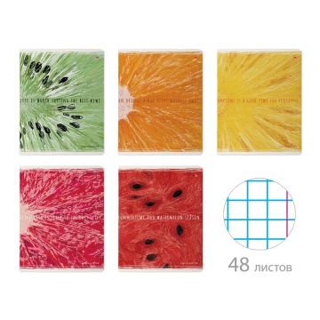 Тетрадь А5 48л кл. Альт "Exotic fruits" УФ-лак