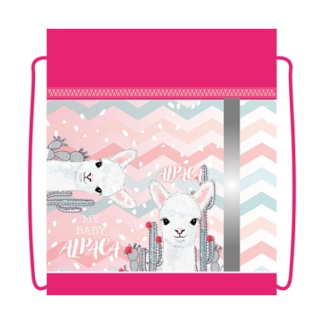 Мешок для обуви 1 отд, 460*360, карман, светоотр. "Малыш альпака"