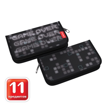 Пенал-книжка с наполнением ErichKrause 110x205x25мм Game Over
