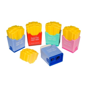 Точилка пласт. с контейнером 2 отв. Junior graphix. Fast food, ластик