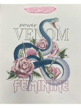 Пакет подар. бум. 18*23*10см  Змея с розами