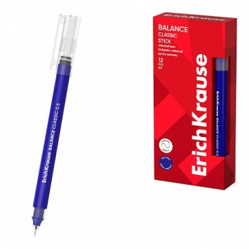 Ручка роллер ErichKrause Balance Stick Classic синяя, 0,5мм