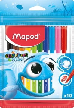 Фломастеры  10цв "Maped. Color peps ocean", суперсмываемые
