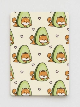 Обложка для пропуска/проездного "Many shiba inu avocado" ПВХ