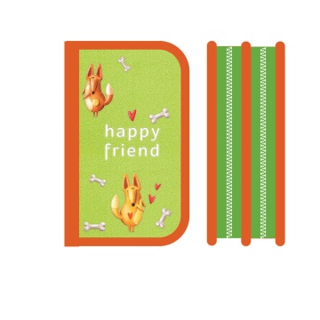 Пенал 2 отд. с 1-ой откид.пл. (190*120*50) молния, лам.картон "Забавные собаки"