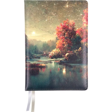 Ежедневник недат. А5 deVENTE Nature 272 стр.,коричневый с дизайном ,тв.обл.,кожзам, ляссе