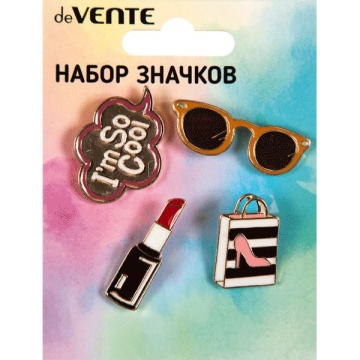 Набор значков "deVENTE. "I am so cool!", эмалированные 4шт.