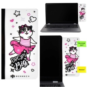 Панель на монитор для стикеров, арт. 56323. 50 КОТ ( ПВХ, 500 мкм, 10х20 см, полноцветная печать, клейкая лента в комплекте, подложка из бумаги + ПЭТ-пакет.)