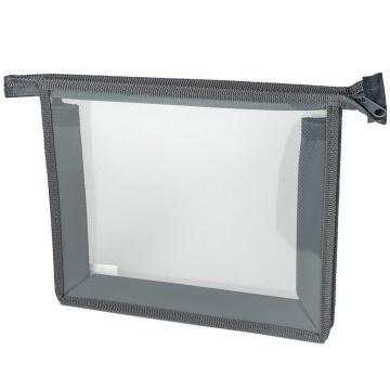 Папка д/тетрад. А5 (230*190*25) 1отд. молния сверху "Офис б/цв. Серая"