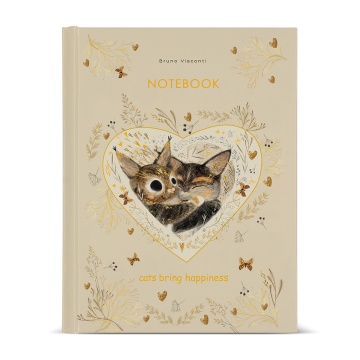 Тетрадь  А5  80л кл. на кольцах BV "Love me. Котики приносят счастье" БЕЗ ПОЛЕЙ