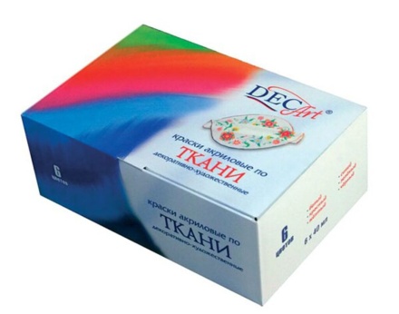 Набор акрил. красок по ткани  6 цв, 120мл "DecArt"