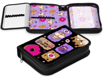 Пенал 1 отд. с 2-мя откид.пл. (200*140*40) молния, ткань/картон "Хомяк Сеня"