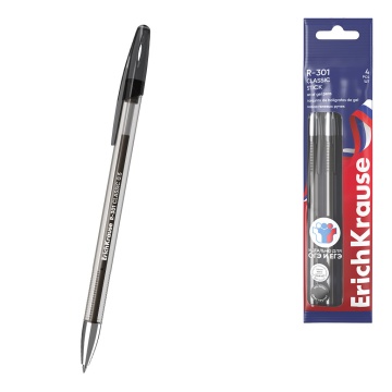 Набор из 4 ручек гелевых ErichKrause R-301 Gel Stick Classic 0.5, для ОГЭ/ЕГЭ, цвет чернил черный (