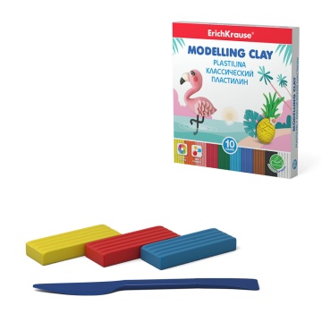 Пластилин 10цв 180гр. ErichKrause со стеком