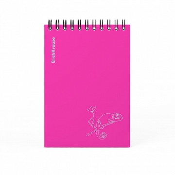 Блокнот А6 80л клетка.гребень пластик "Silhouette" розовый