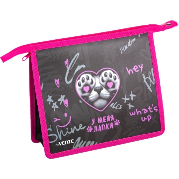 Папка д/тетрад. А5 (243x200x80) 1отд. молния сверху, пластик "У меня лапки"