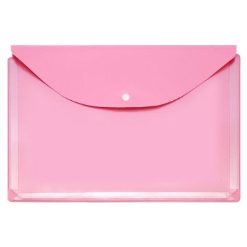 Конверт на кнопке 310*230мм горизонт.ПВХ, расширение до 2,5см (250 л),светло-розовый