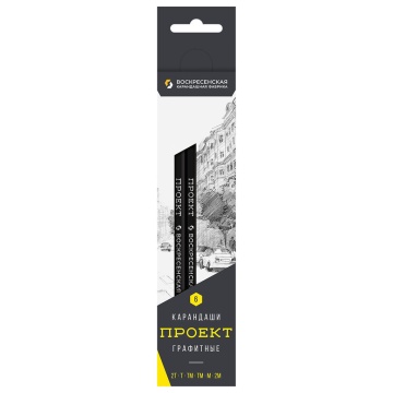 Набор карандашей 6 шт ВКФ "Проект" 2М, М, ТМ, Т, 2Т