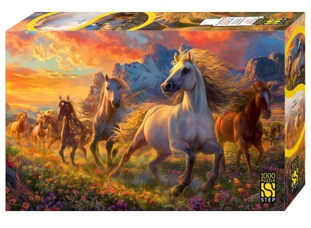 Пазлы 1000 элементов 480*680мм.  "Табун"