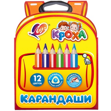 Карандаши цвет. Jumbo 12цв Луч "Кроха", деревянные, трехгранные