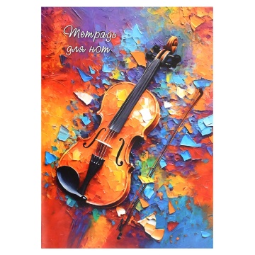 Тетрадь для нот А4 8л., вертик., скоба "Скрипка"
