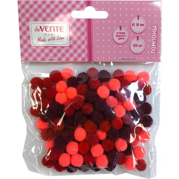 Набор "Помпоны" 10мм 120шт. оттенки красного