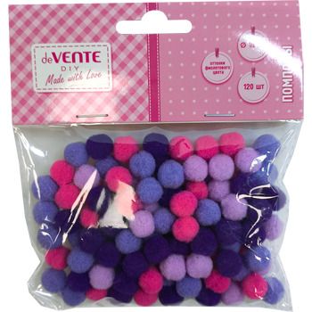 Набор "Помпоны" 10мм 120шт. оттенки фиолетового