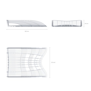Лоток для бумаг пластиковый ErichKrause S-Wing, Classic, прозрачный