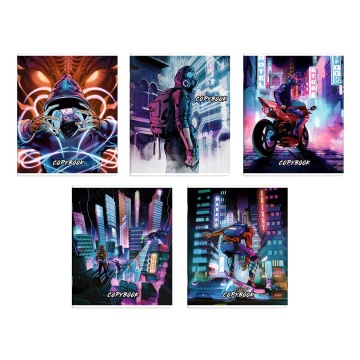 Тетрадь, 96 л, клетка, арт. 64434. 5 ИГРА В РЕАЛЬНОСТИ мягкий переплёт (2 скобы), обложка - выборочный ТВИН лак, мелованный картон 190 г.м², Упаковка Ассорти.