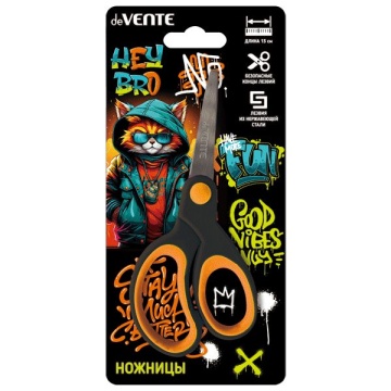 Ножницы детские "deVENTE. Hey Bro"" 13см, прорез. ручки, блистер