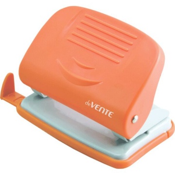 Дырокол deVENTE  20 лист, пластик, линейка, оранжевый НЕОН