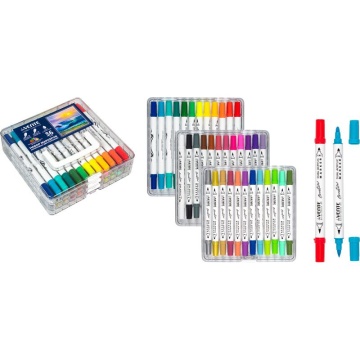 Набор маркеров акриловых 36цв. кистевидн./пулевидн."deVENTE. Classic&Pastel", двусторон.