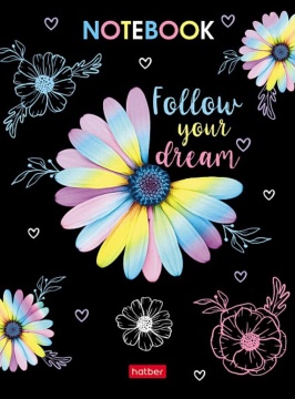 Блокнот А6 7БЦ  64л "Маргаритка" кл./лин., мат.лам.