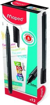 Ручка линер 0,4мм черн.