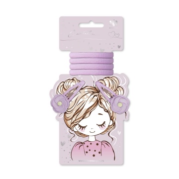 Набор аксессуаров для волос "Феникс+. Цветочки" 4 резинки, 2 заколки 5,3см