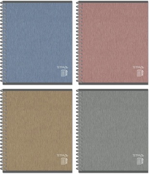 Тетрадь А5  96л кл. гребень Полином "Classic" софт-тач, 4 дизайна, БЕЗ ПОЛЕЙ