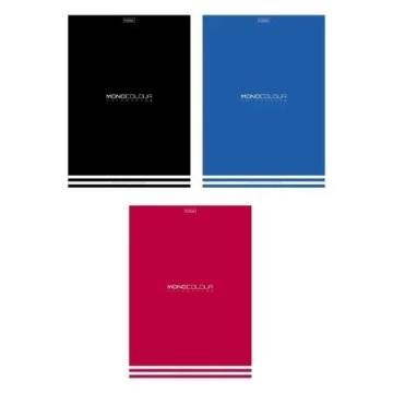 Тетрадь А4 96л кл. ЛИН. гребень Hatber "Monocolour" мат.лам., 3диз.в блоке