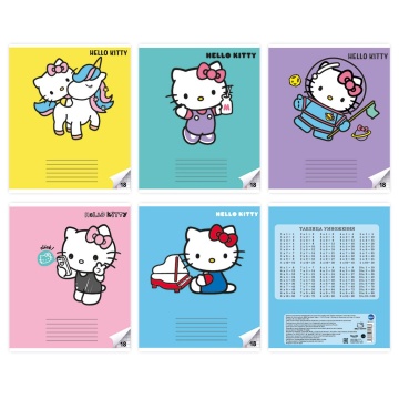 Тетрадь А5 18л кл. Centrum "Hello Kitty" ВД-лак, 5диз.в блоке