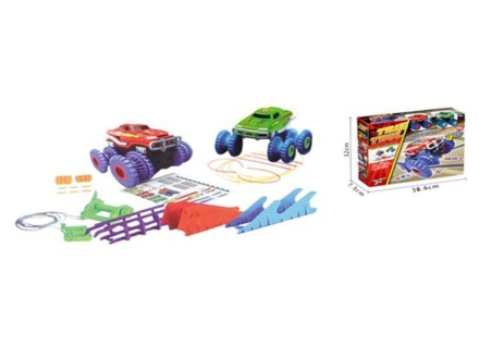 Машинка 7 см "Скалодром" 2шт. с 3 трамплинами и комбиниров.трассой 6,3м