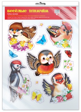 Наклейки оформительские А4 Веселые птички