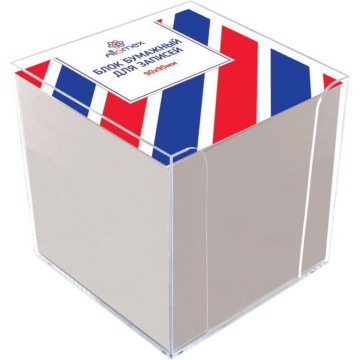 Блок бумаги для записи  (90*90*90мм) белый, непроклеенный,  70г/м2 в боксе