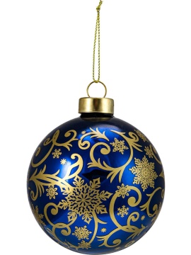 Ёлочный шар 8 см "Золотистый иней" стекло