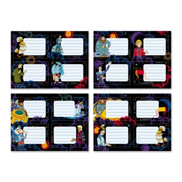 Наклейки на тетрадь ErichKrause Тайна третьей планеты, 4 листа, в пакете с европодвесом