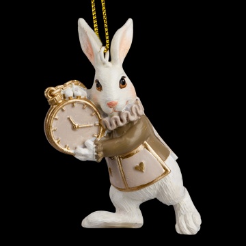Украшение ErichKrause Decor Белый Кролик с часами 9см