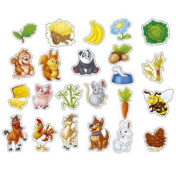 Игра магнитная "Зверюшки у кормушки" 24 дет. 3+