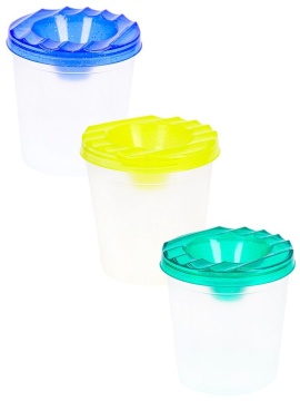 Стакан непроливайка  одинарный "Ассорти с блестками" 3 цв.