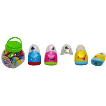 Точилка и ластик 2 в 1 пласт.с контейнером 1 отв., Monsters