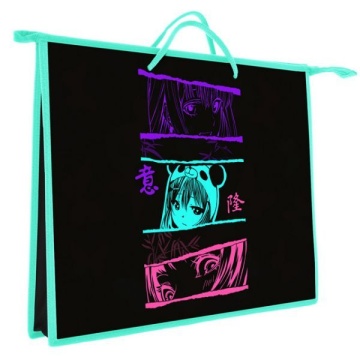 Папка А3 (460*345*40) с ручками, молния, пластик "Тянка-панда"