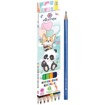 Карандаши цвет.  6цв  Attomex Zoo  М